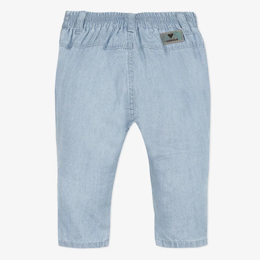 Baby girl light blue denim joggers
