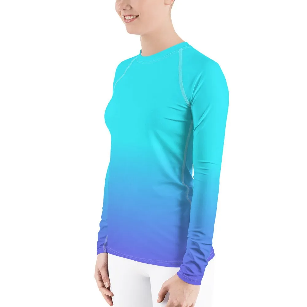 Bahama Blue Ombre Women's Rash Guard