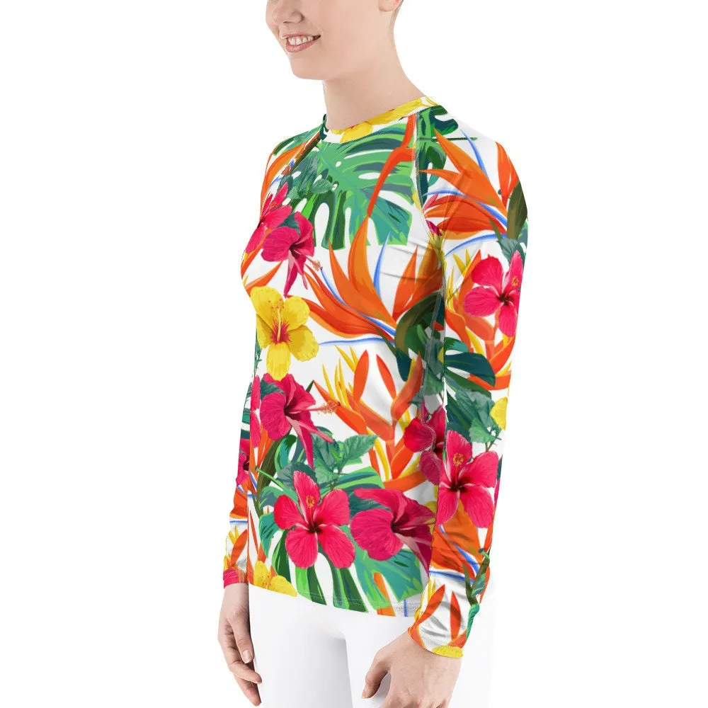 Bird of Paradise Tropical Women's Rash Guard