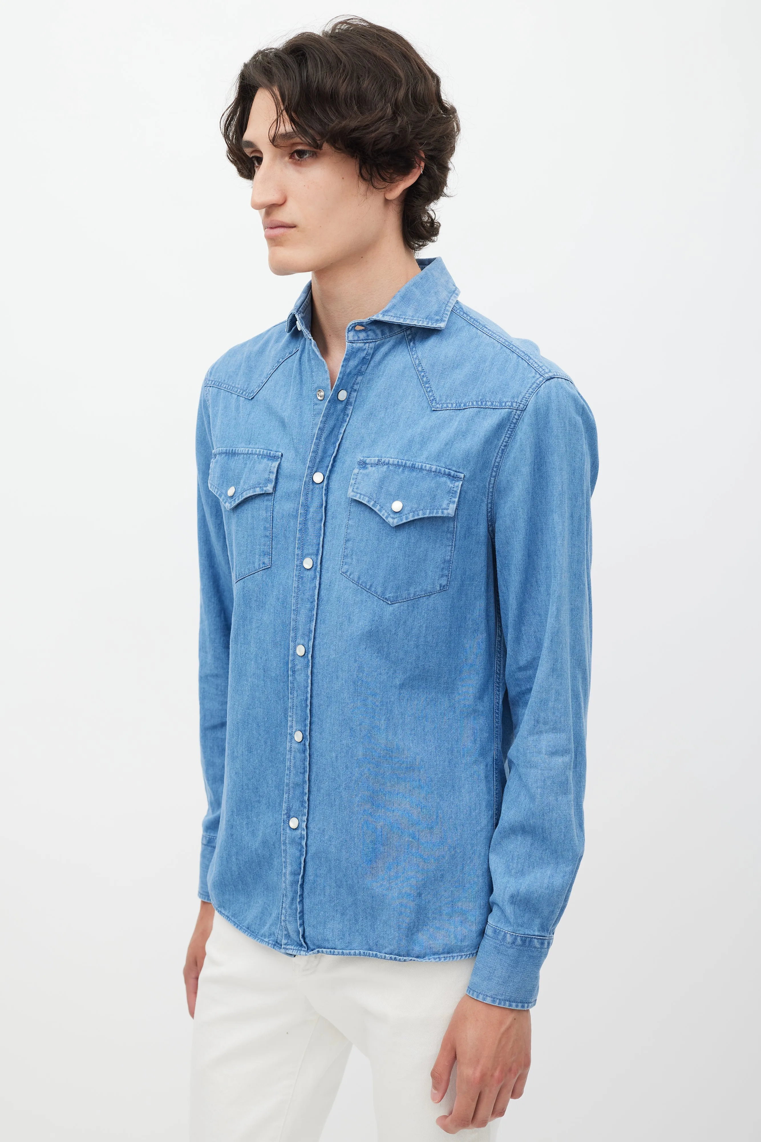 Blue Denim Western Shirt