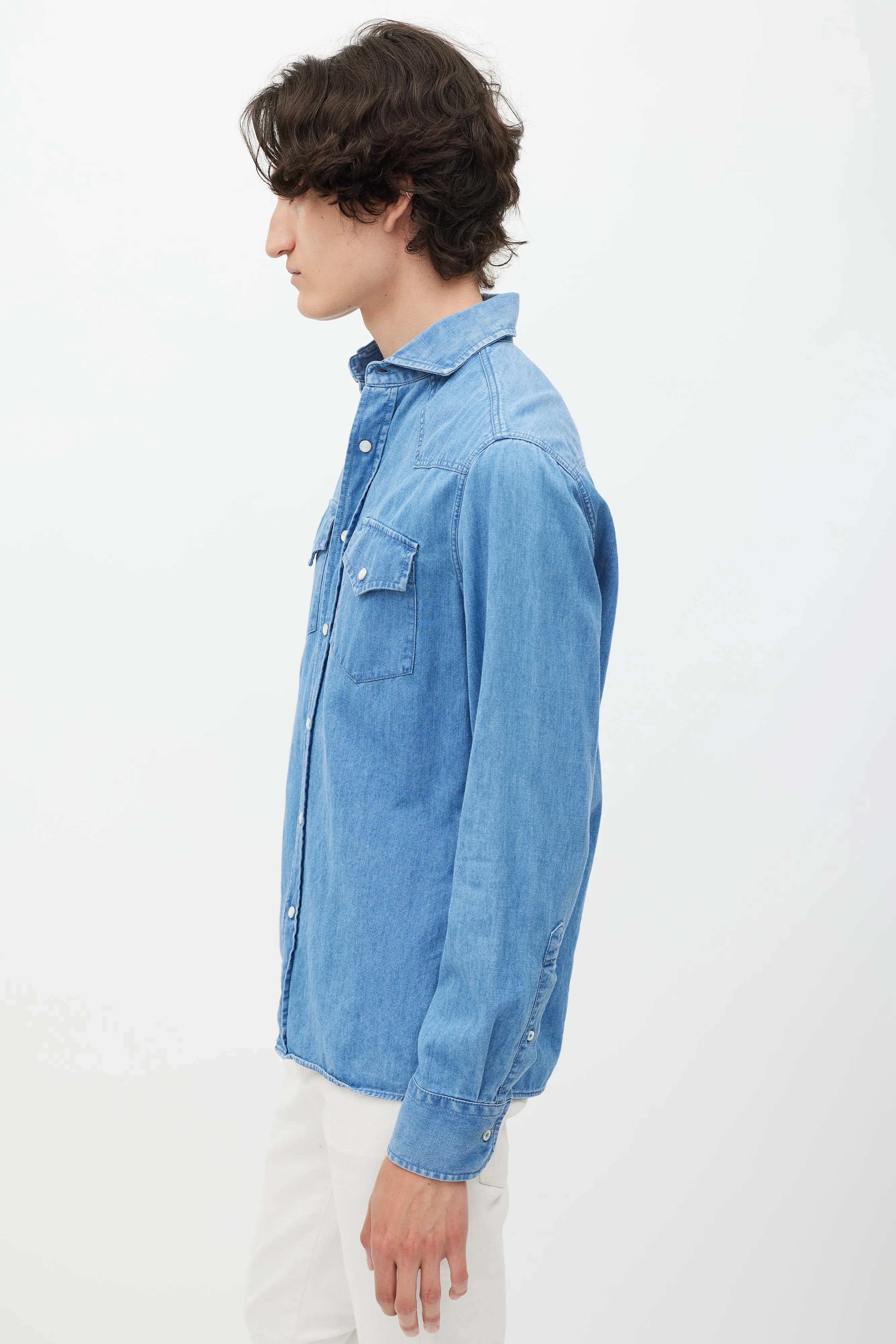 Blue Denim Western Shirt