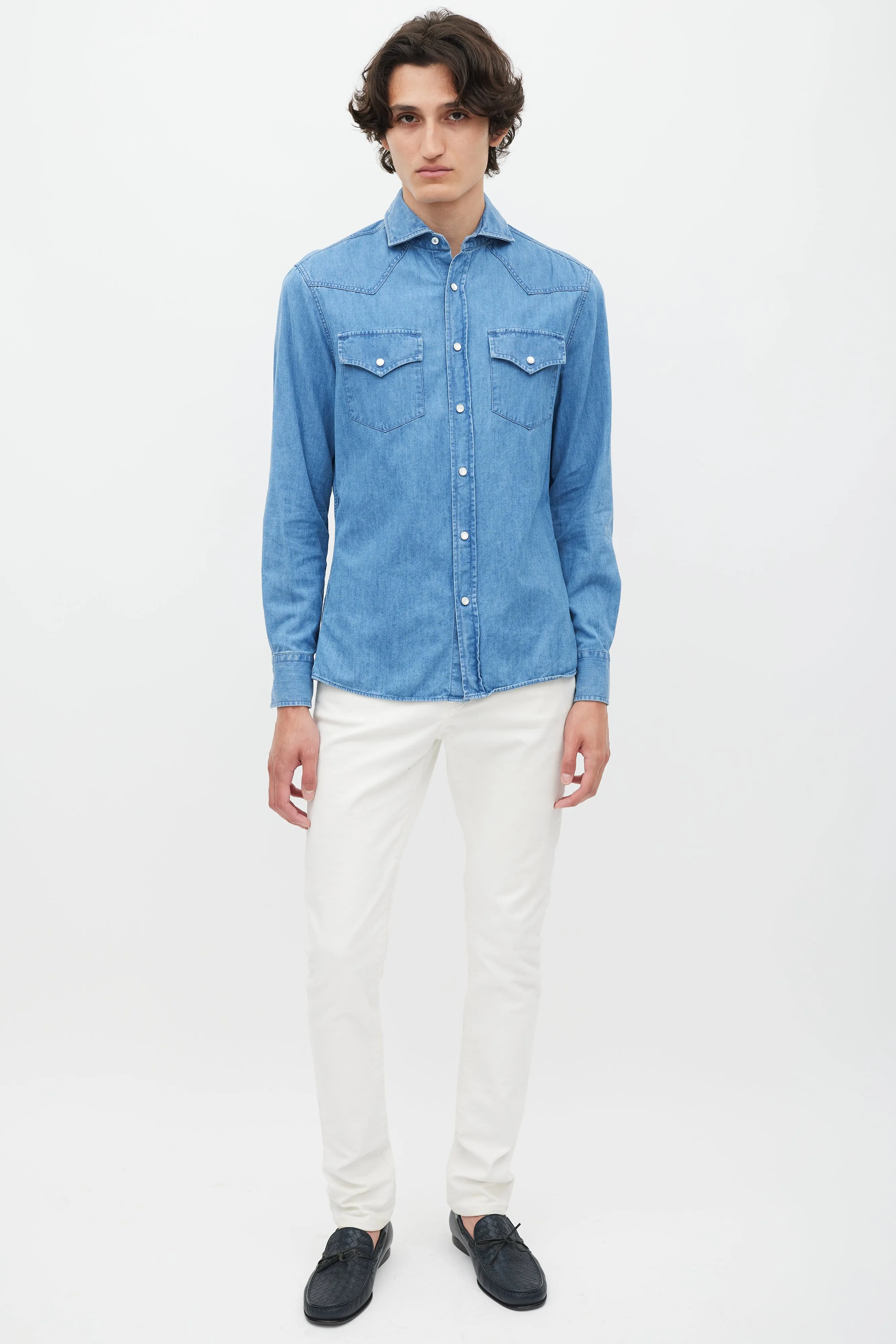 Blue Denim Western Shirt