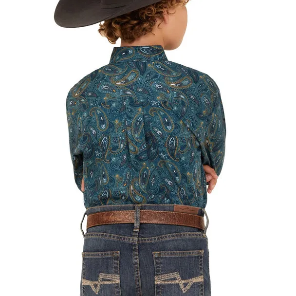 Boy's Cinch Blue Paisley Print MTW7060370