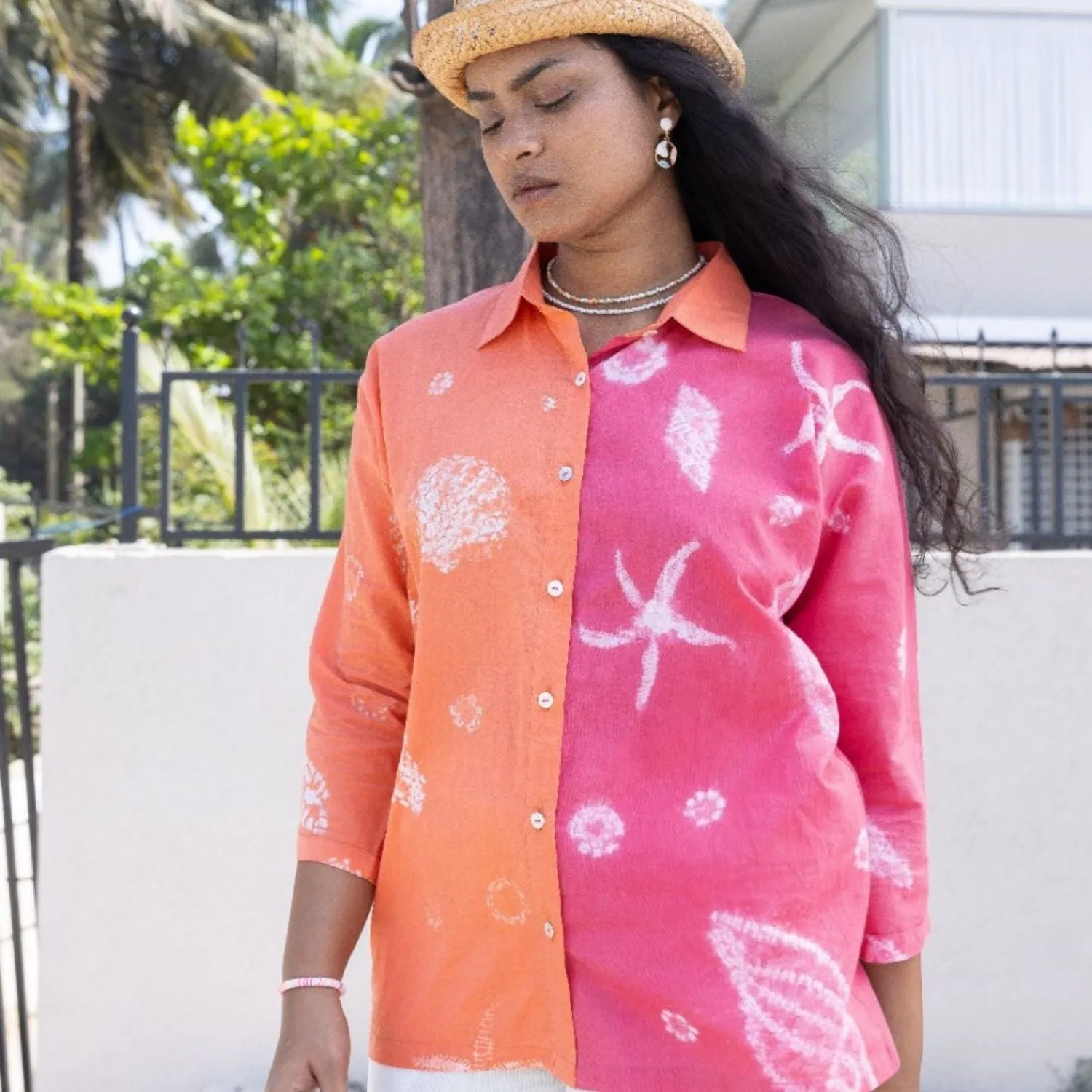 Button Down Top for Women | Shibori-Crafted | Cotton | Effortlessly Cool