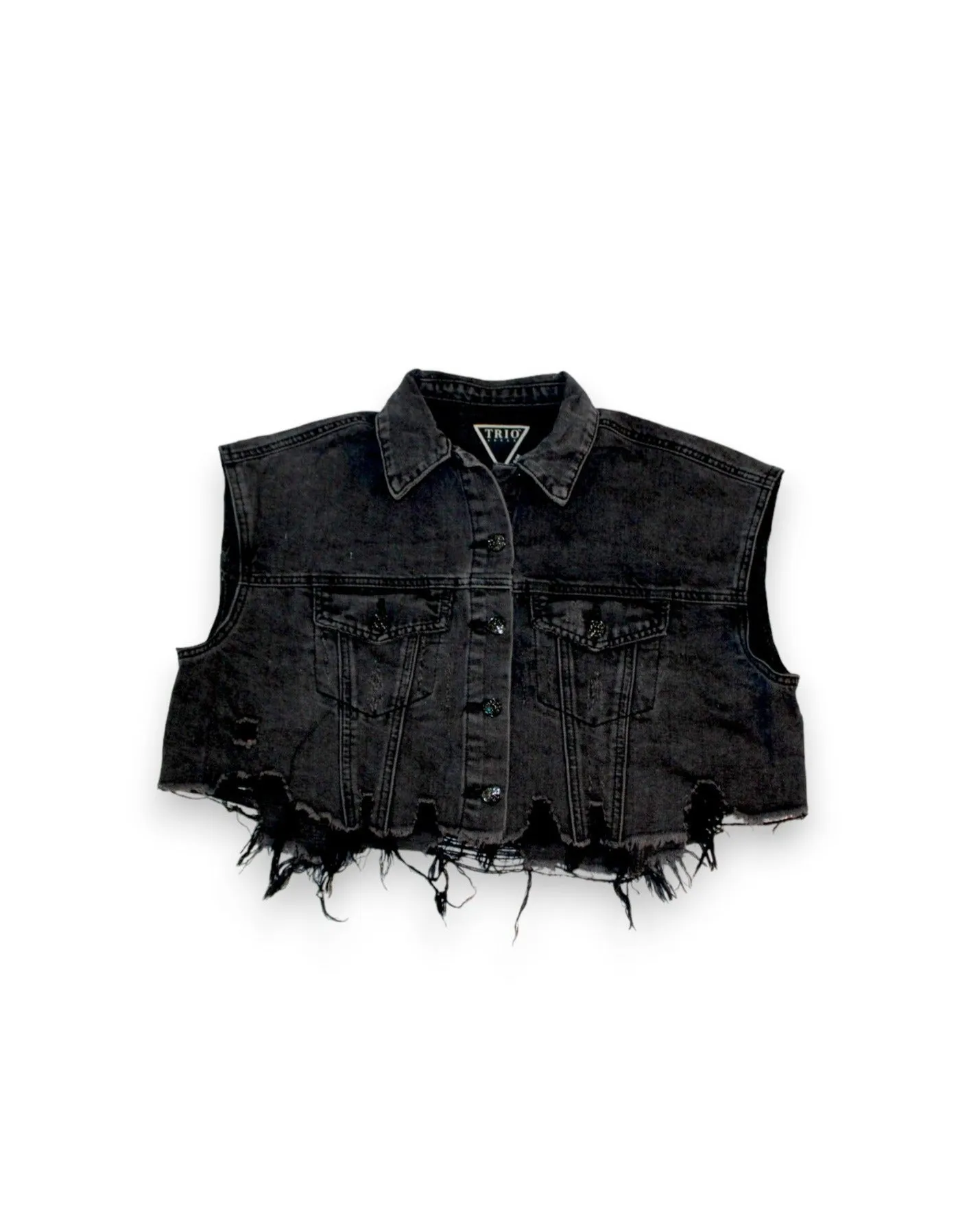 CLOUT Crop Denim Vest