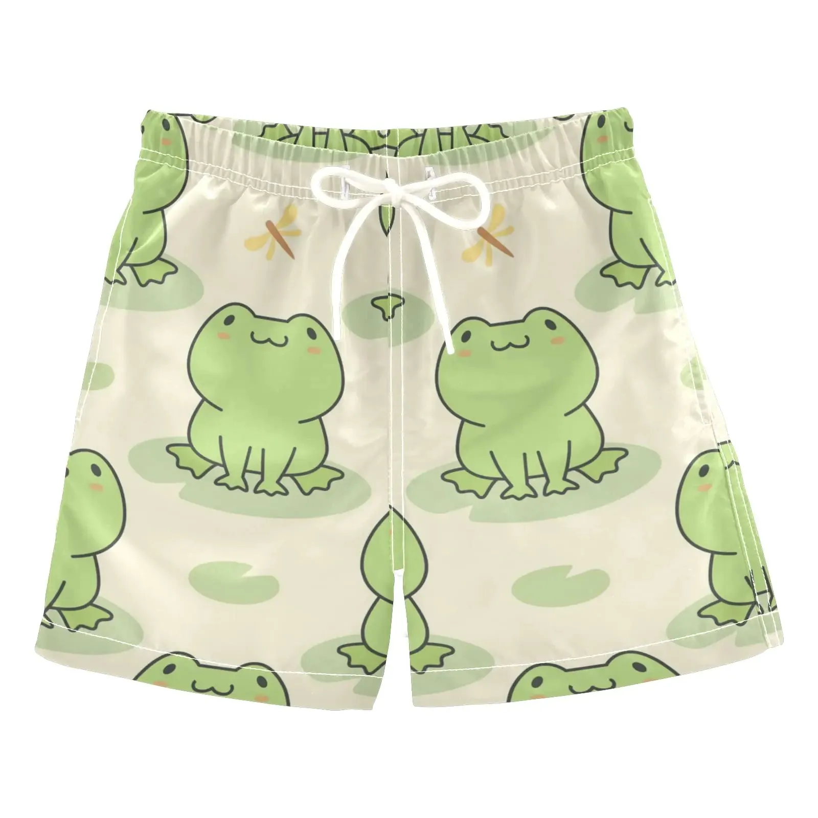 Cute Frog Boys Swim Trunks for 2-14 Years Swim Beach Shorts Baby Kids Swimwear Board Shorts Bathing Suit Hawaii Vacation