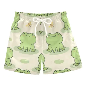 Cute Frog Boys Swim Trunks for 2-14 Years Swim Beach Shorts Baby Kids Swimwear Board Shorts Bathing Suit Hawaii Vacation