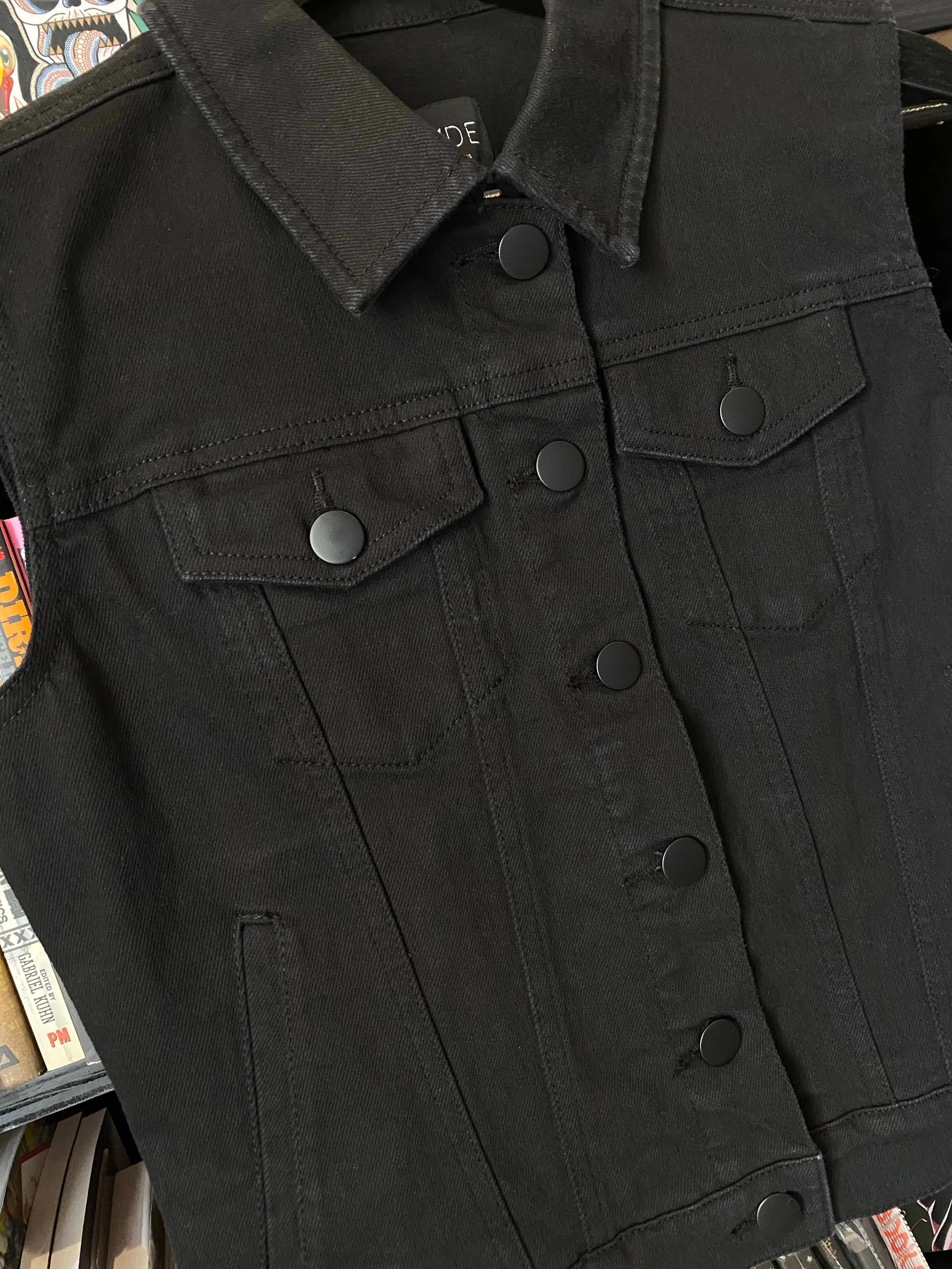 Cyanide Runaway Black Denim Vest
