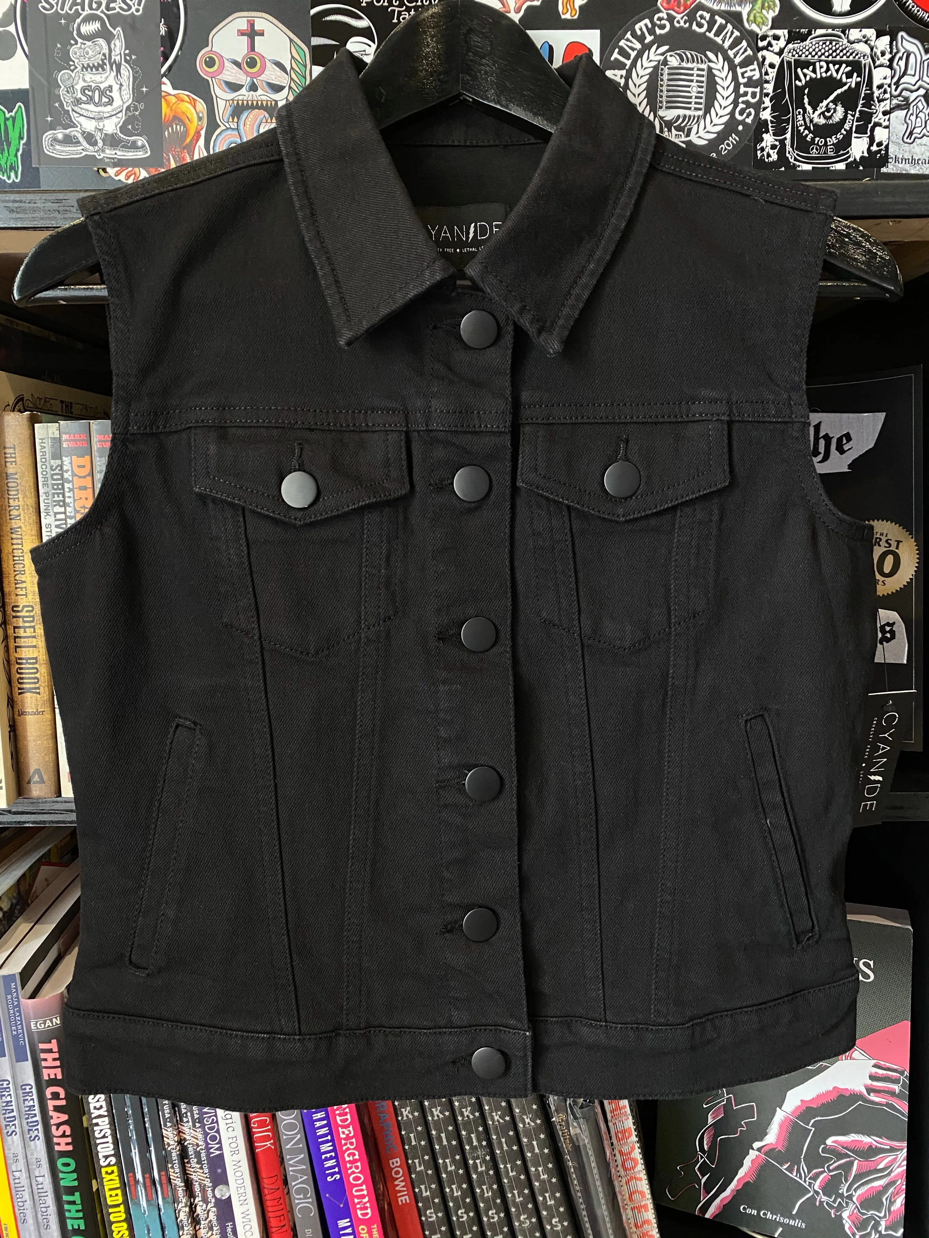Cyanide Runaway Black Denim Vest