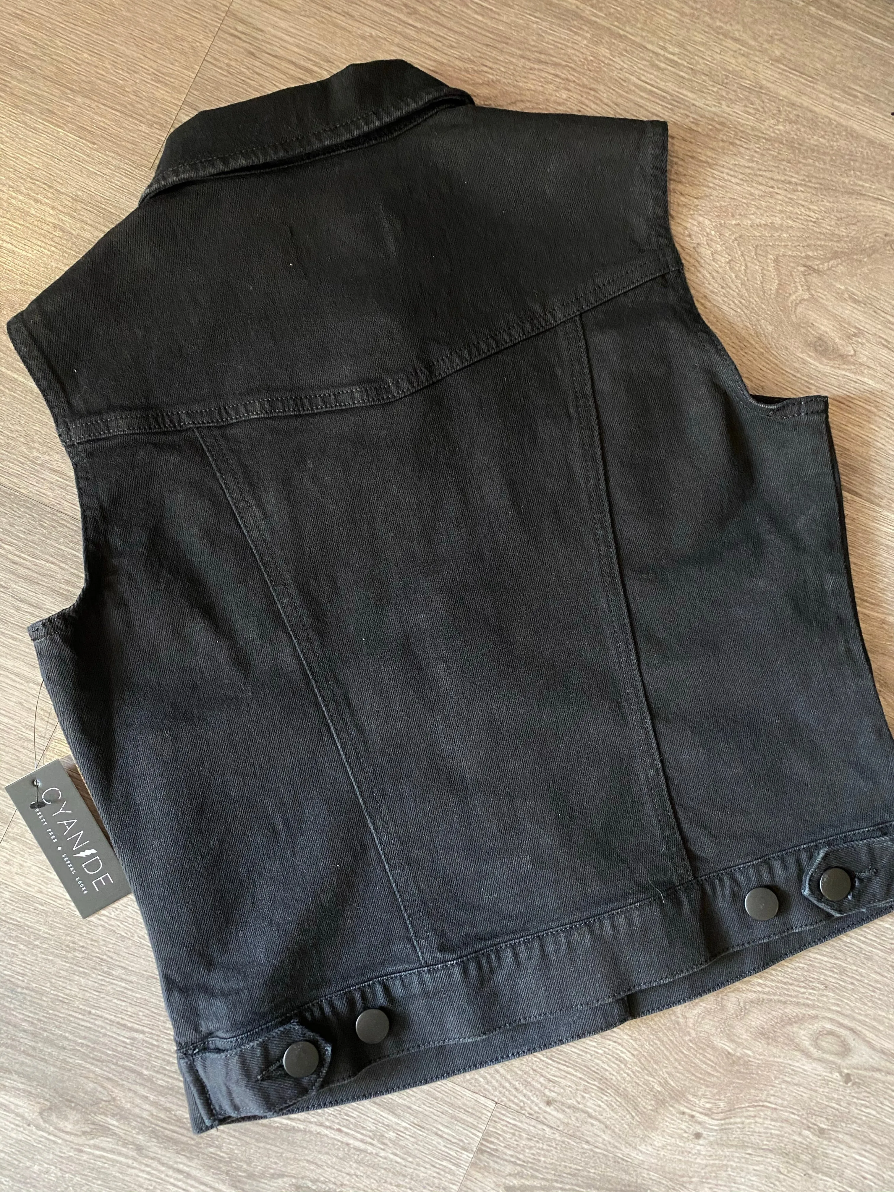 Cyanide Runaway Black Denim Vest