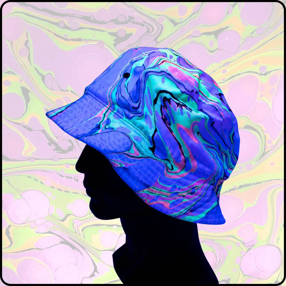 Disco Kitty UV Hydro-Dipped Bucket Hat