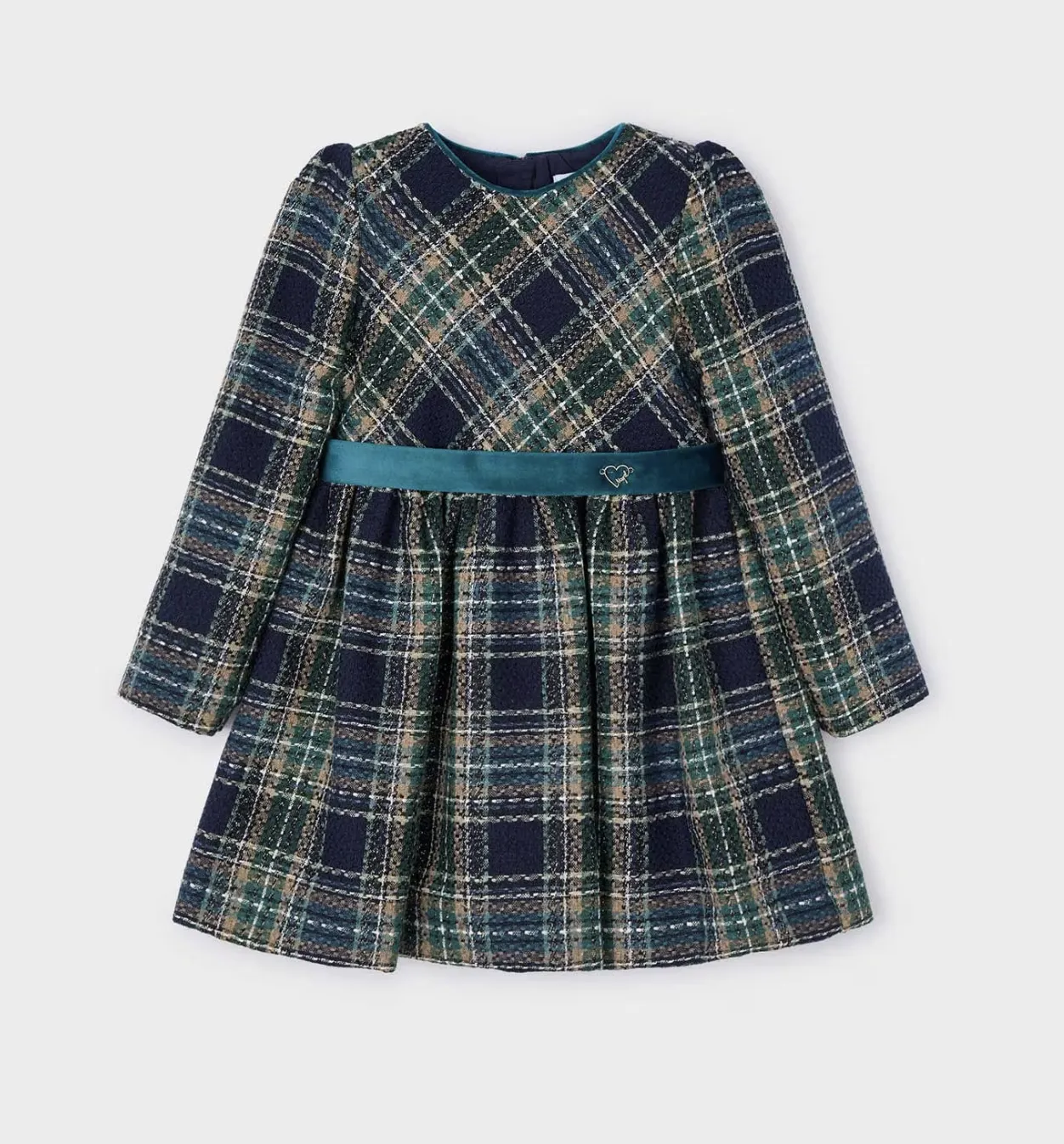 Green Navy Plaid Holiday Dress