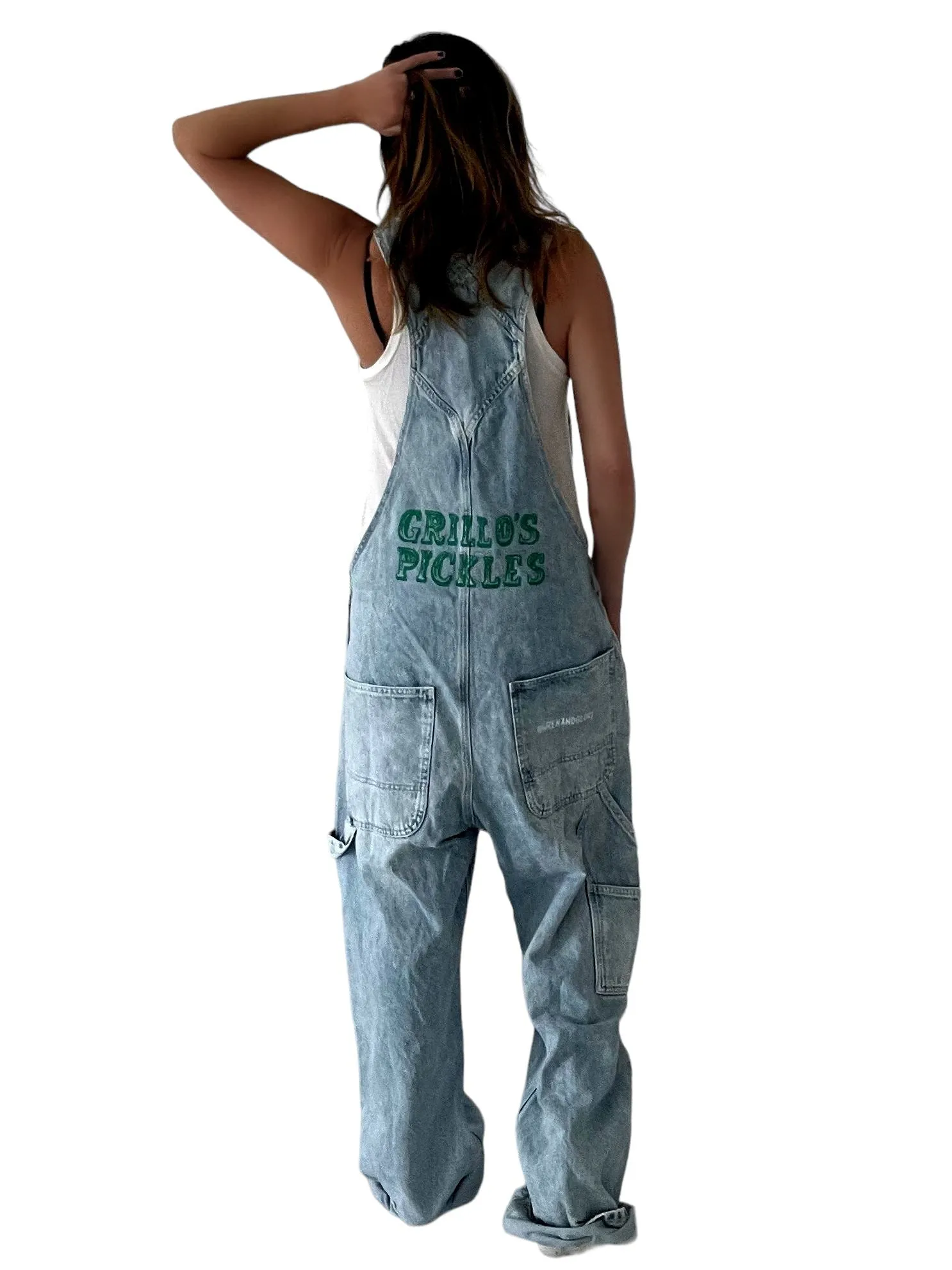Grillo's x W G 'Chill Pickle' Painted Overalls