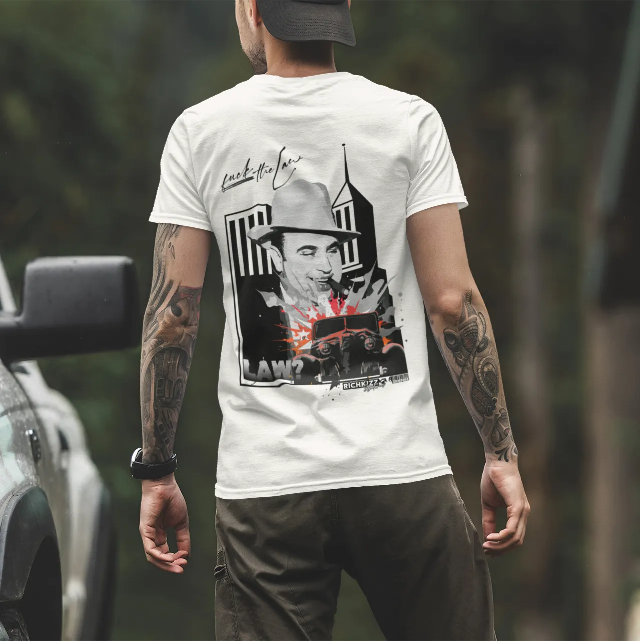 Iconic T-Shirt Männer RichKizz Capone f*ck the law
