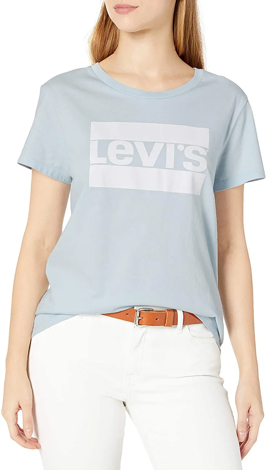 Levi's Women's Perfect Sportswear Logo Baby Blue T-Shirt