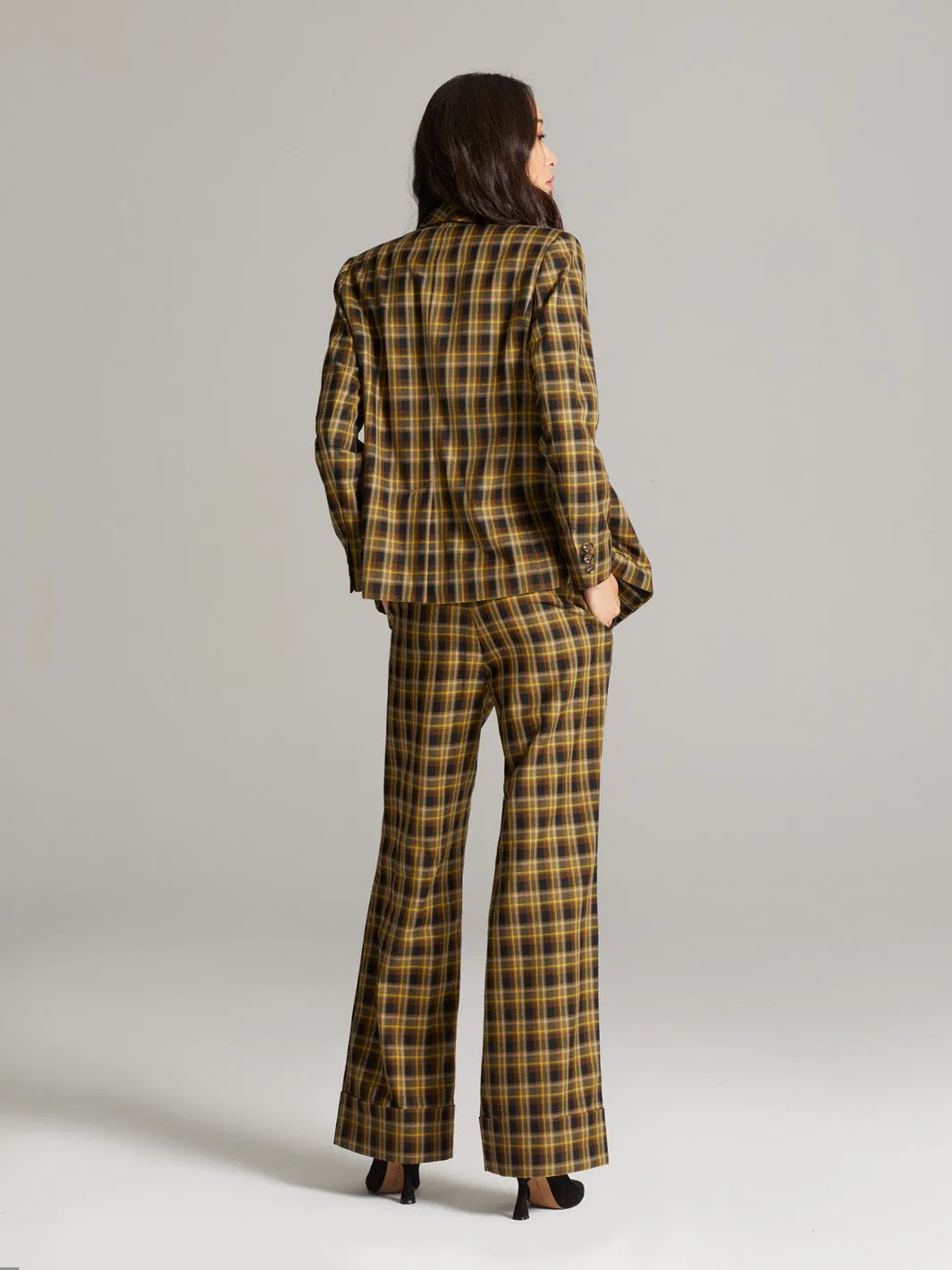 Long sleeves Plaid Blazer
