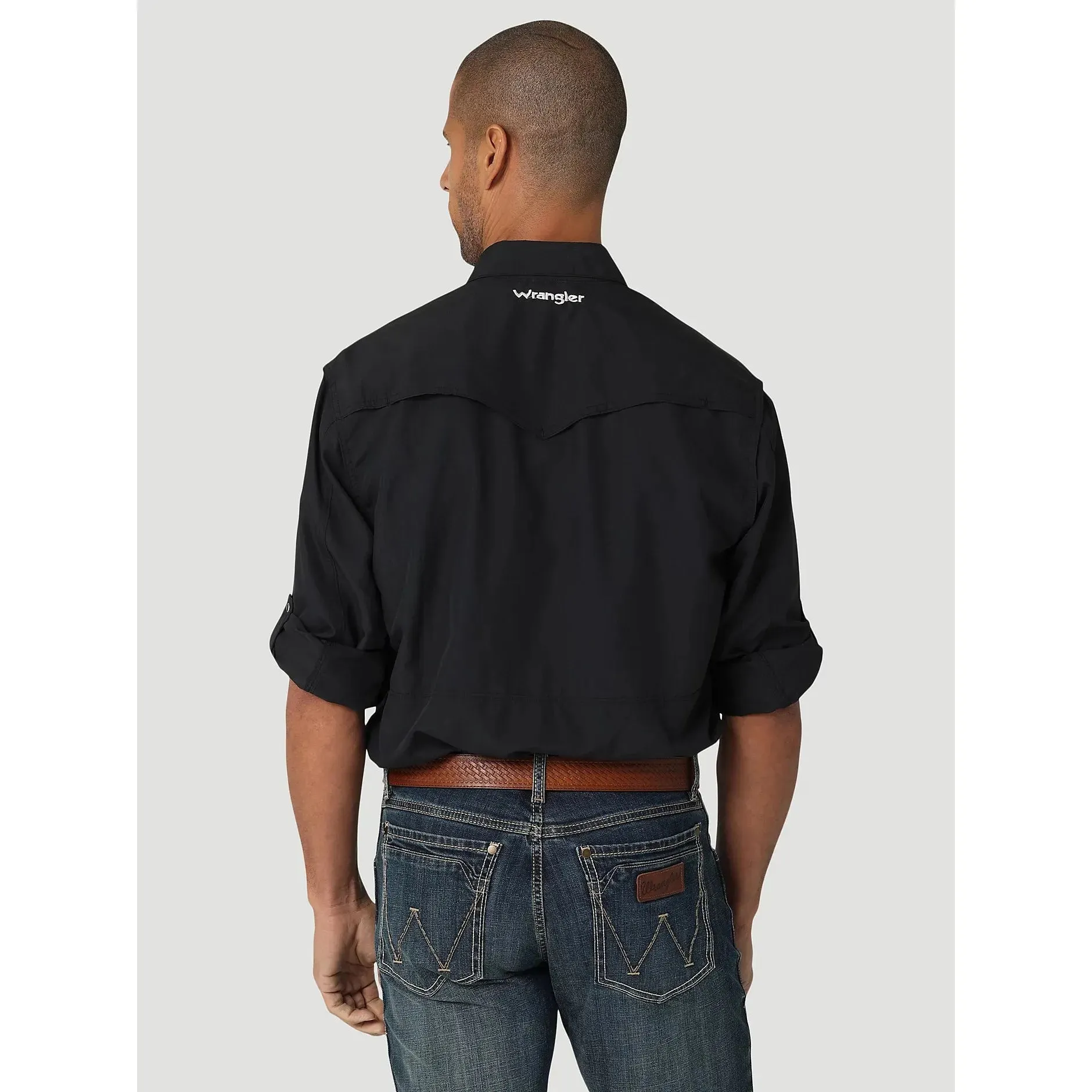 Men's Wrangler Performance Snap Long Sleeve Solid Shirt 112323744