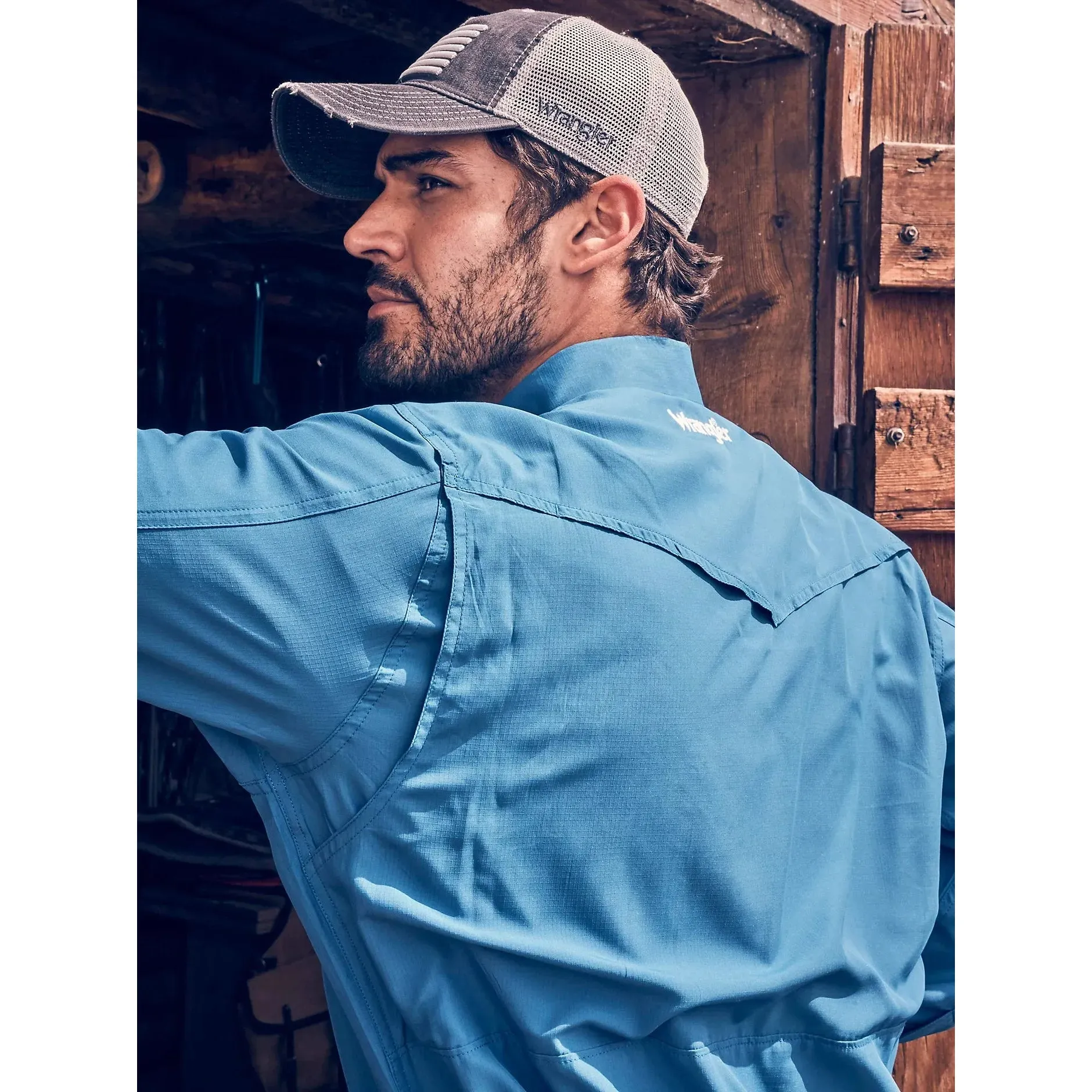 Men's Wrangler Performance Snap Long Sleeve Solid Shirt 112323767