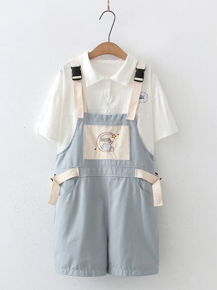Moon Rabbit Print Shorts