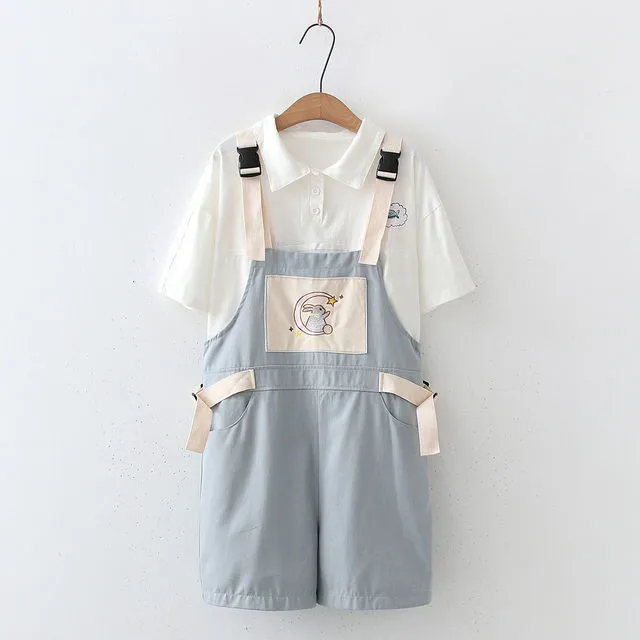 Moon Rabbit Print Shorts
