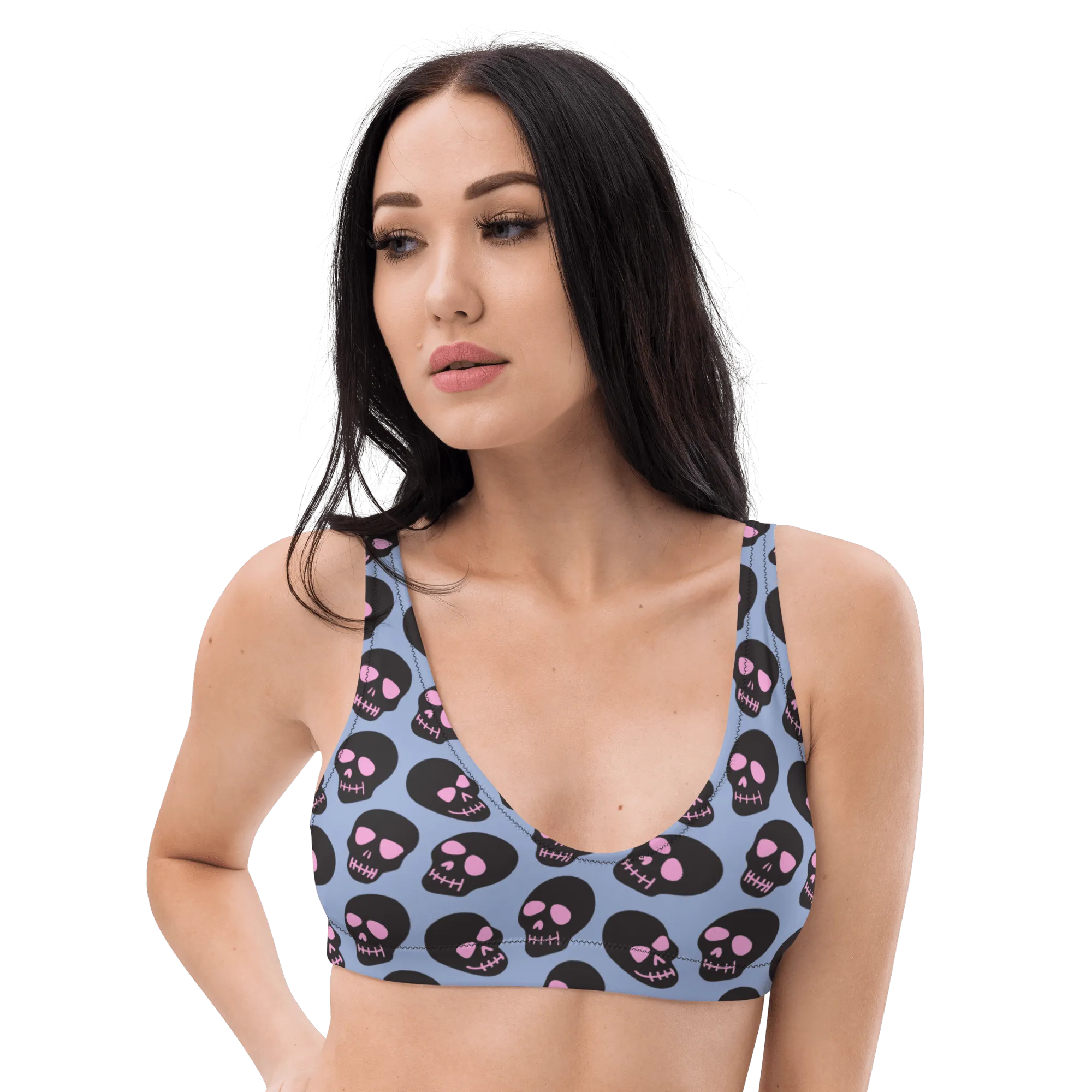 Neon Skull Sport Bikini Top