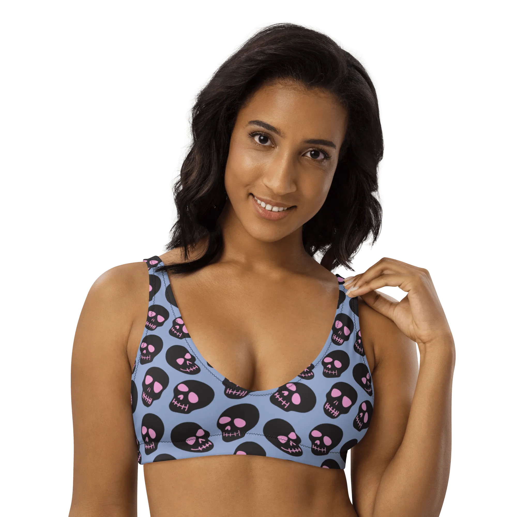 Neon Skull Sport Bikini Top