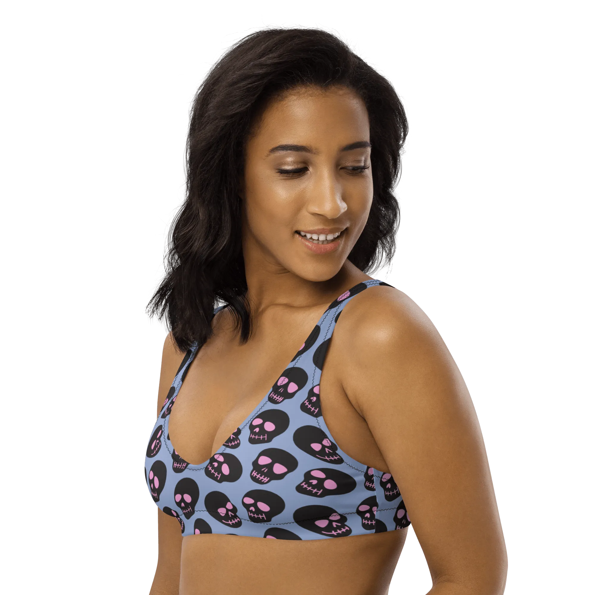 Neon Skull Sport Bikini Top