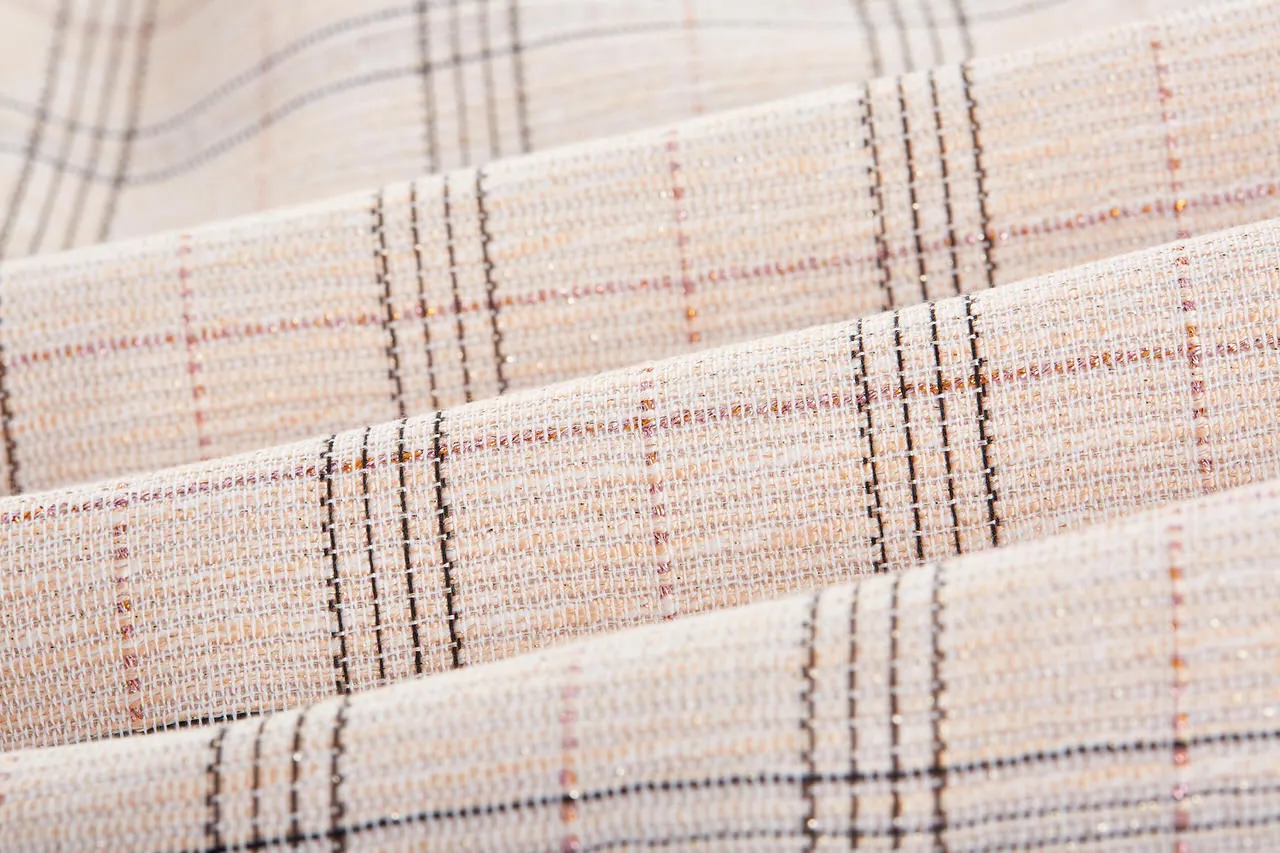 Plaid Checks Round Neck Jacket