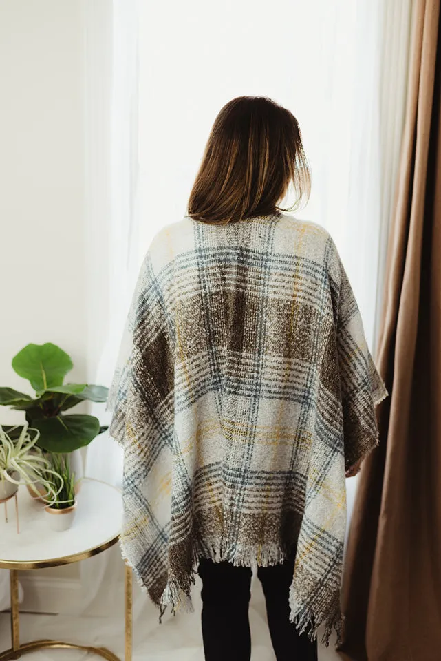 Plaid Fringe Shawl