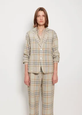 Plaid Lapel Blazer