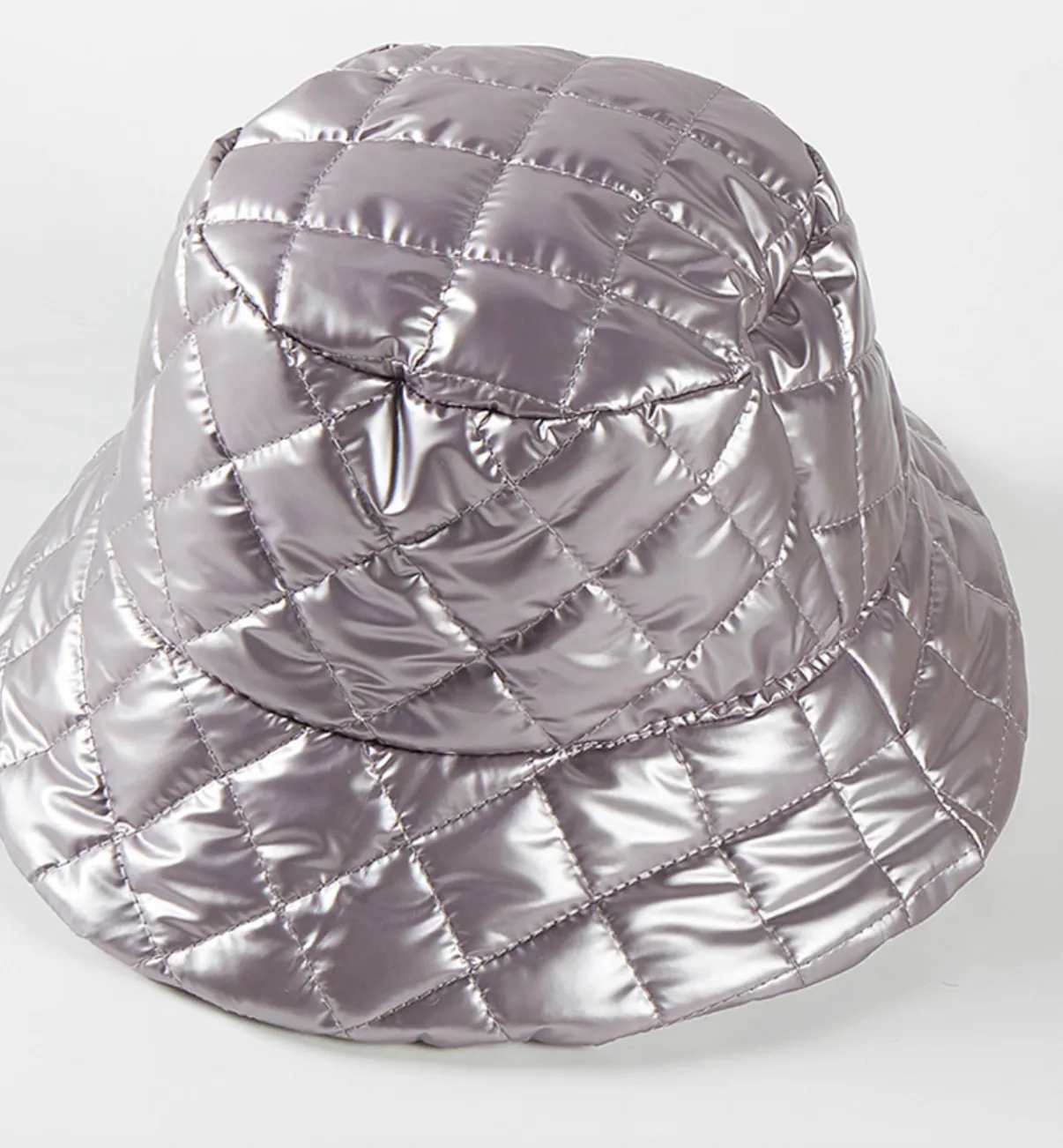 Quilted Puffer Bucket Hat-Light Pink-50% OFF