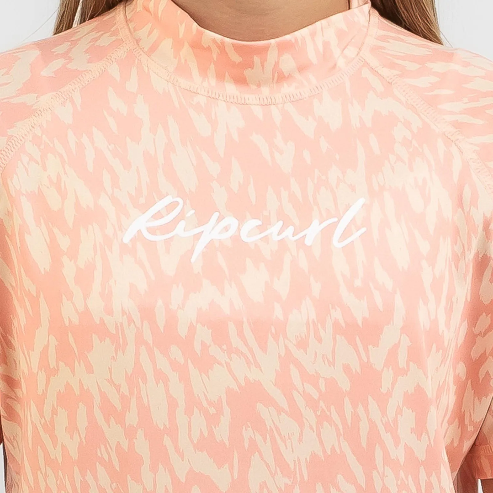Rip Curl Kids Script Short Sleeve Rash Vest T-Shirt - Blush