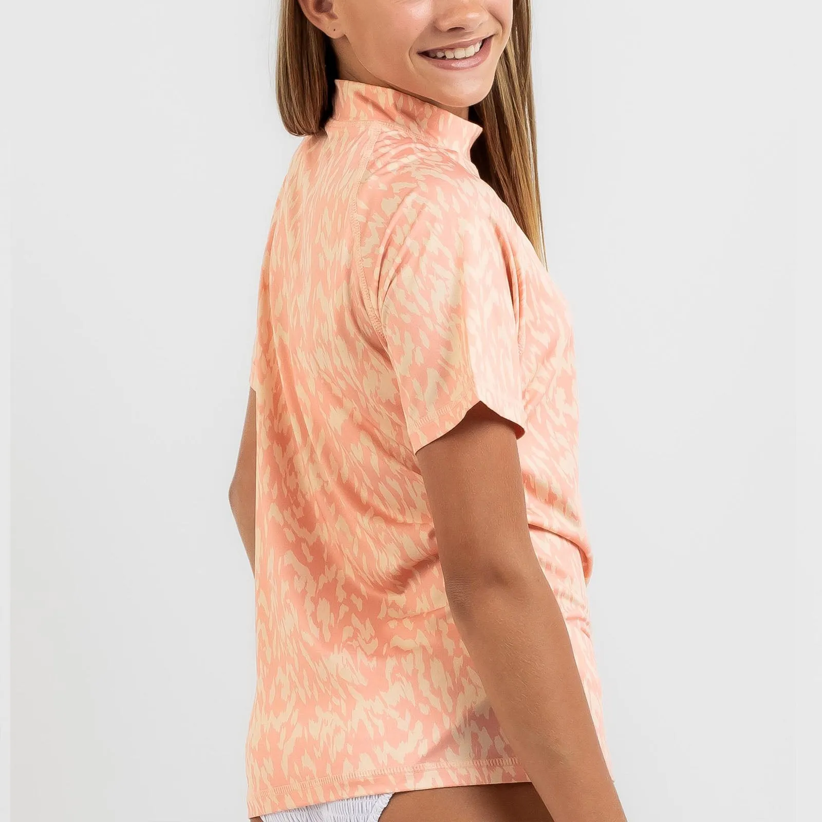 Rip Curl Kids Script Short Sleeve Rash Vest T-Shirt - Blush