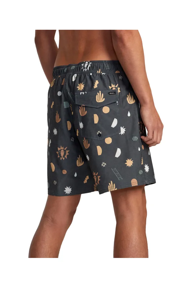 RVCA Atlas Elastic Swim Shorts Pirate Black