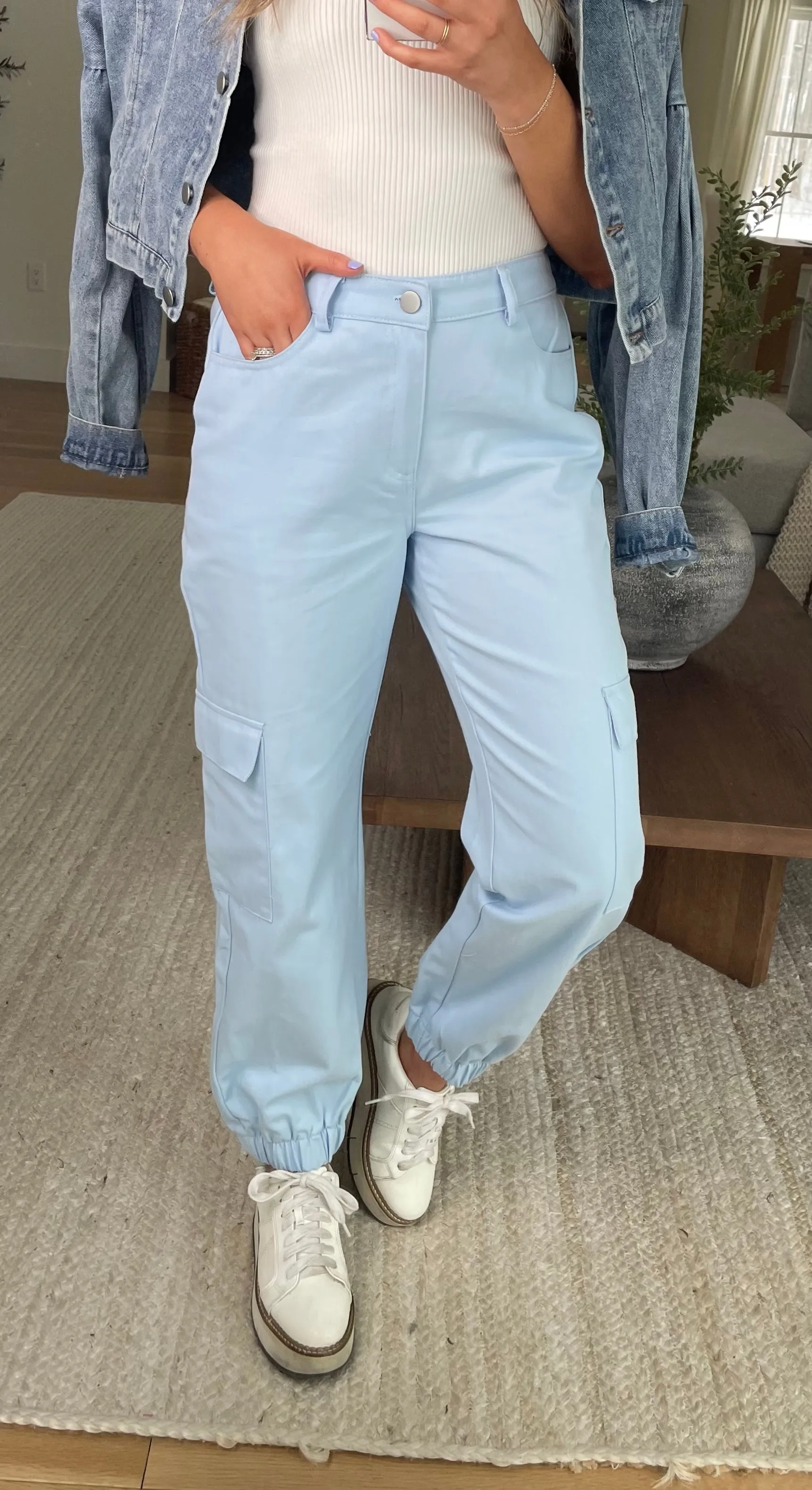 Sky Blue Cargo Jogger