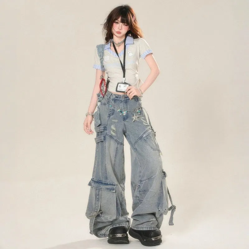 Summer American High Street Ripped Jeans