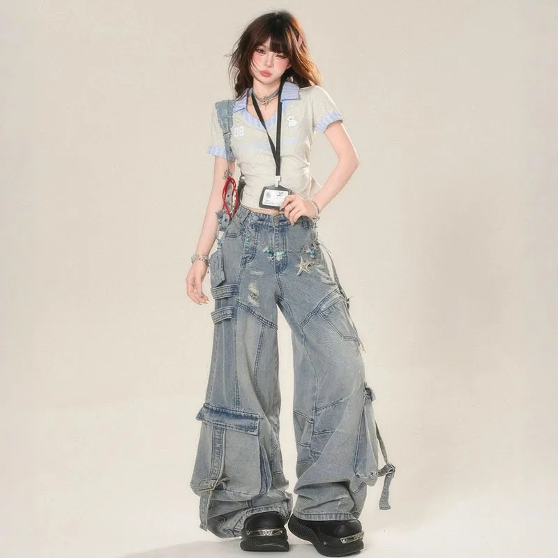 Summer American High Street Ripped Jeans
