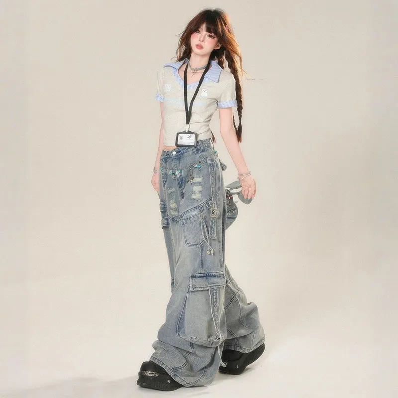 Summer American High Street Ripped Jeans