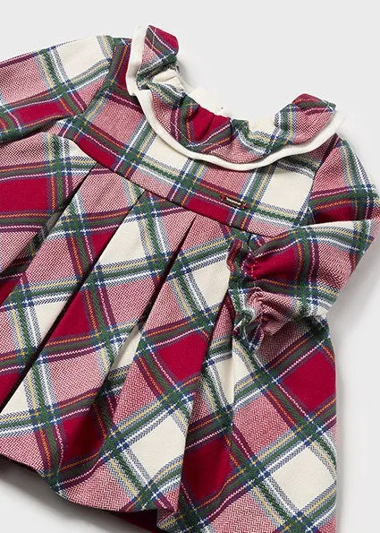 Tartan Ruffle Neck Dress