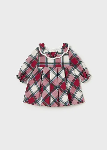 Tartan Ruffle Neck Dress