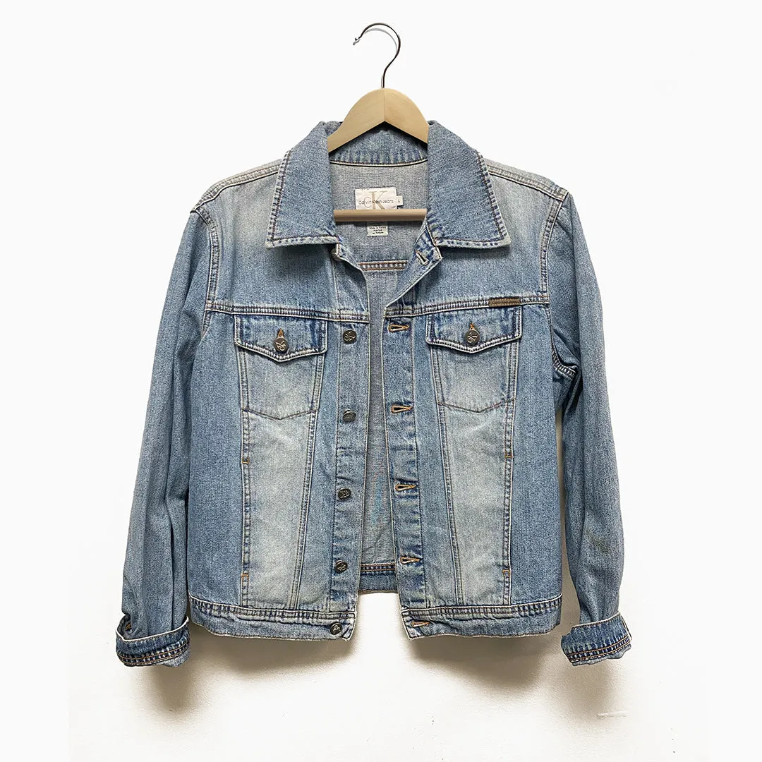 Upcycled Vintage Denim Jacket "Glitter Fringe"